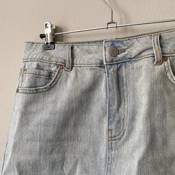 Wild Fable | NWOT Light Blue Raw Hem High-Rise Denim Mini Skirt Size 6 - Picture 4 of 9